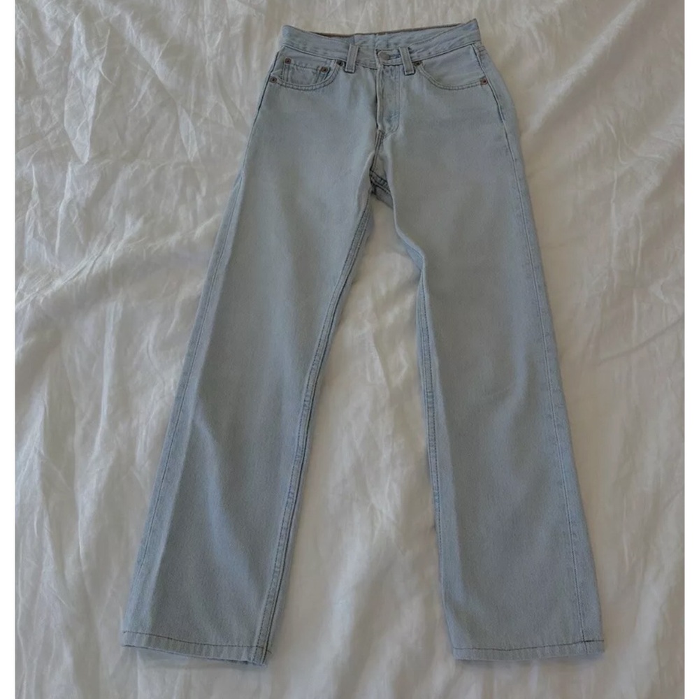 Vintage Levis Jeans 501 Student 25 x 30 (24"x26") USA Light Wash Straight Button
